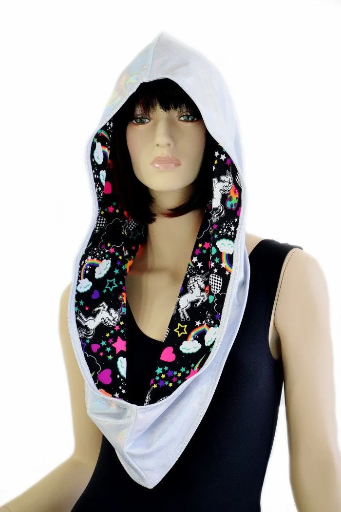 Flashbulb & Unicorns and Rainbows Reversible Infinity Festival Hood