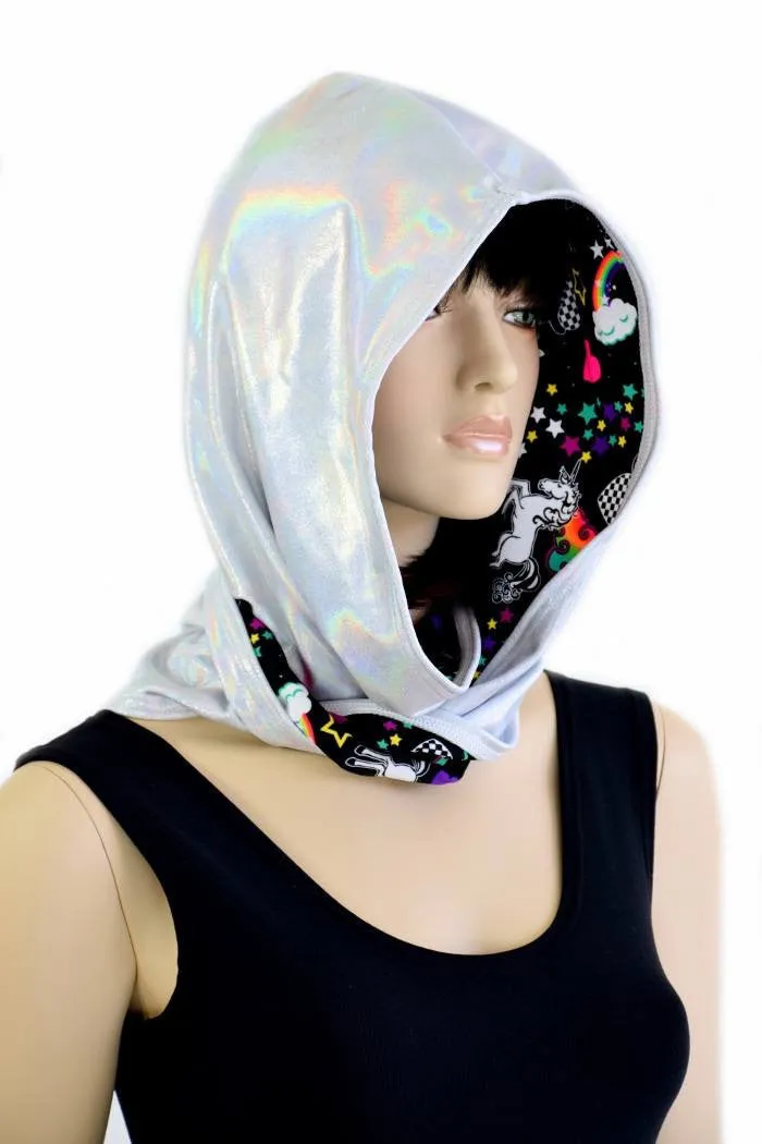 Flashbulb & Unicorns and Rainbows Reversible Infinity Festival Hood