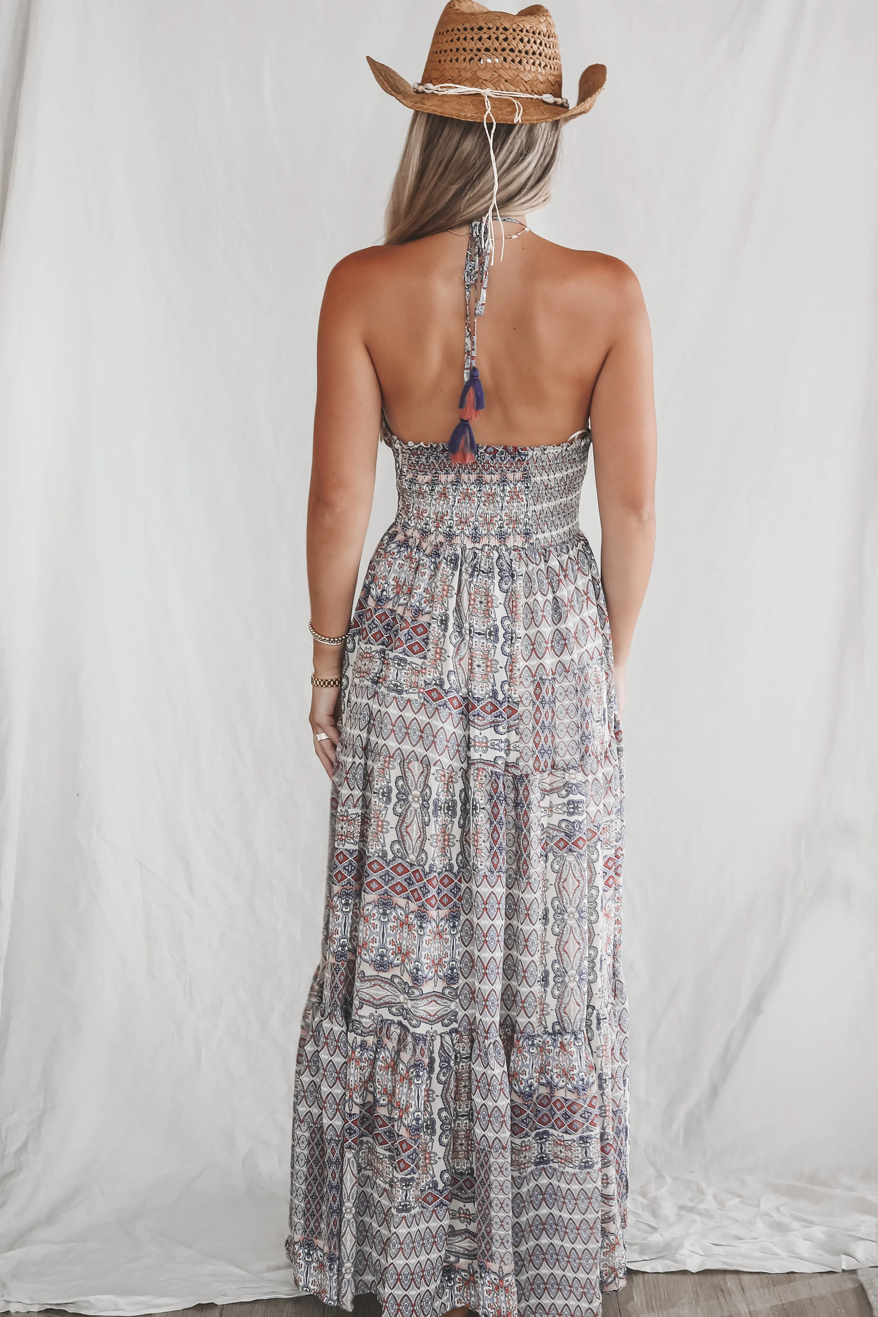 Free As The Wind Printed Boho Maxi Dress