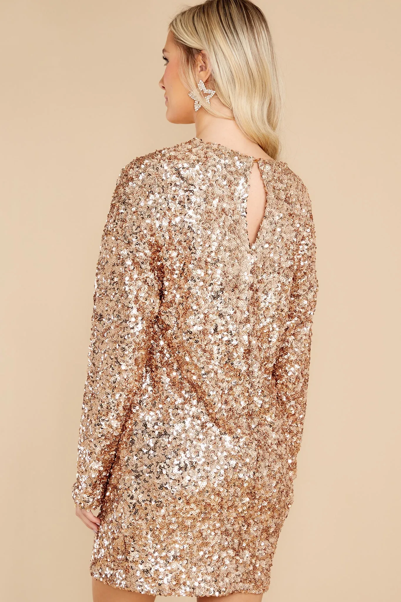 Glamour Girl Rose Gold Sequin Dress