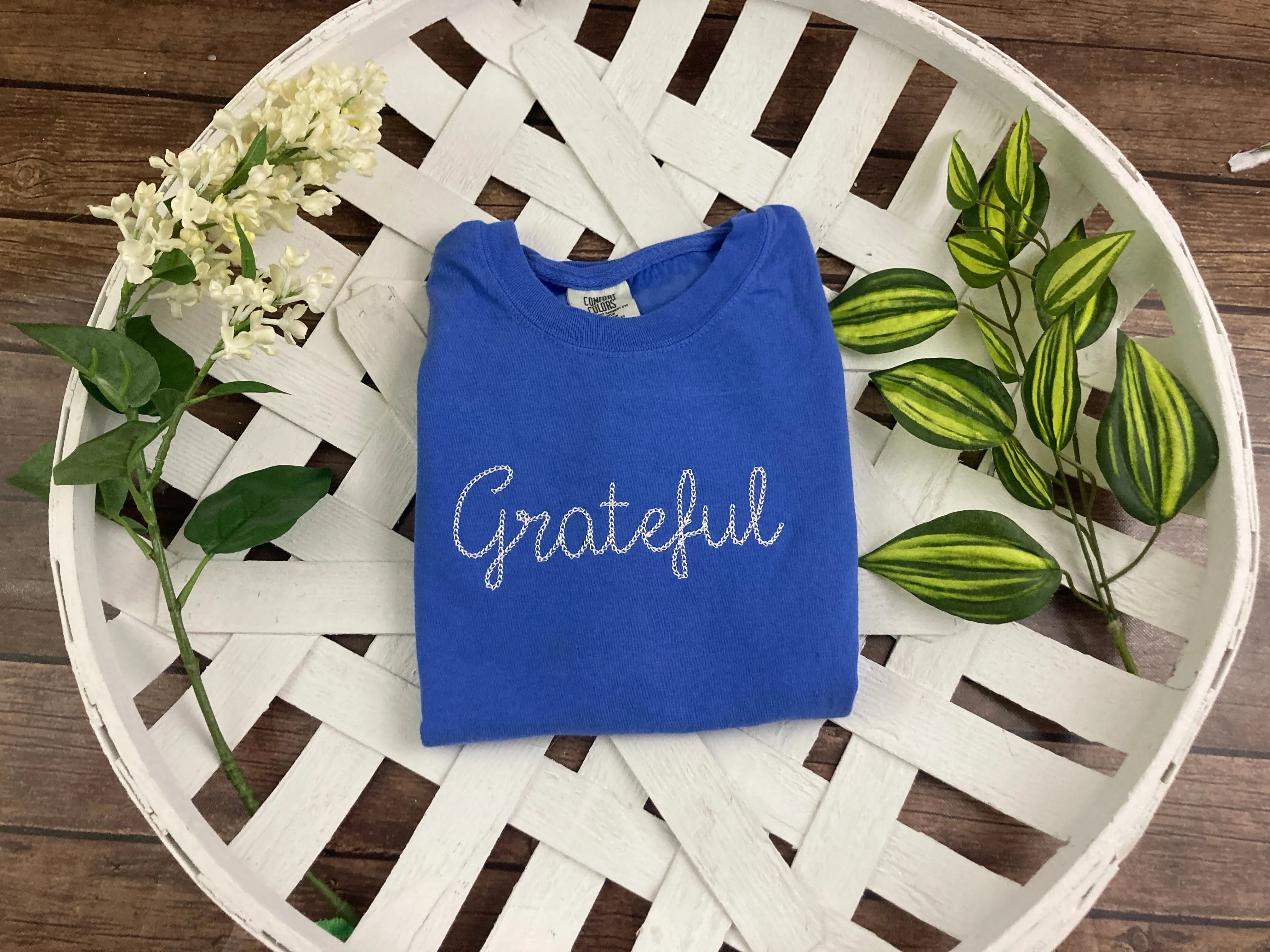 Grateful Christian Bible Scripture Embroidered Shirt - Mom - Grammy - Comfort Colors Embroidered - Mommy (Copy) (Copy)