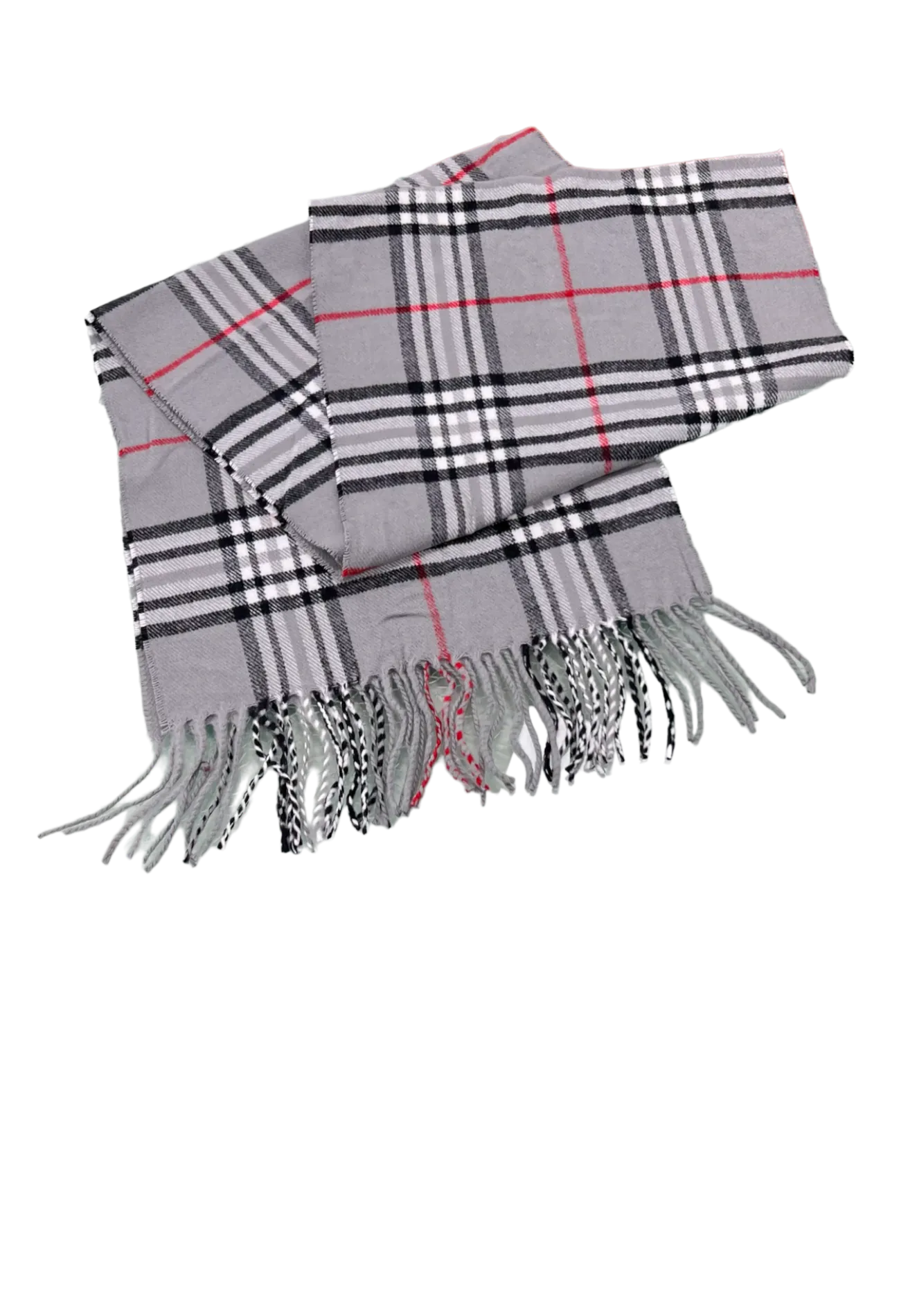 Gray plaid men's fashion style scarf wool cashmere feels