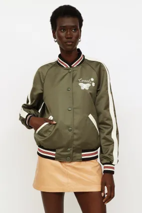 Green Cream & Pink Reversible Bomber Jacket