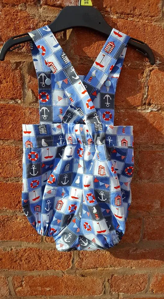 Handmade vintage styled  Baby romper suit to fit age 6 month  ( boys or girls)