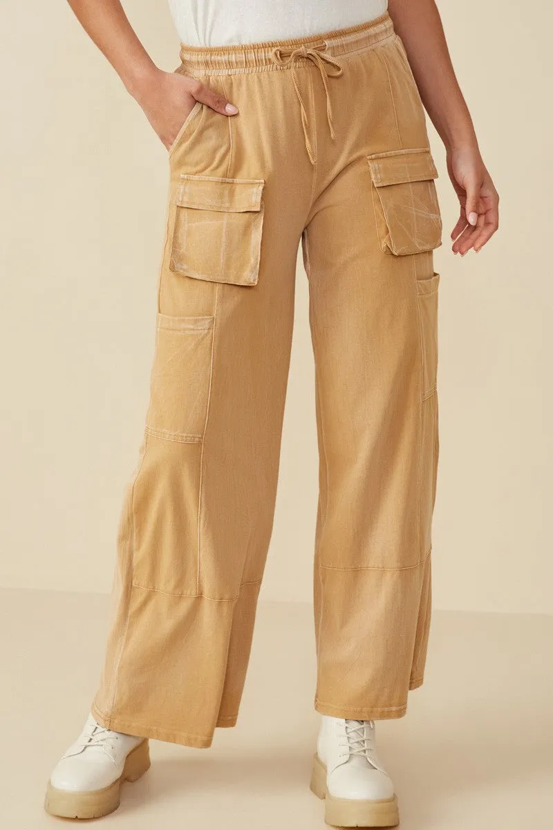 Hayden Wide Leg Cargo Pants in Taupe