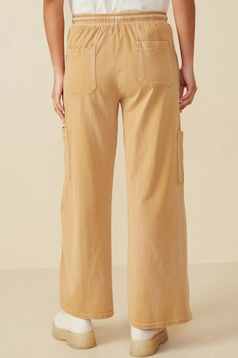 Hayden Wide Leg Cargo Pants in Taupe