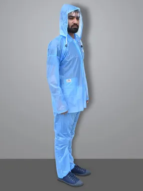 Heart Home PVC Raincoat with Adjustable Hood for Men & Women (Blue) 54HH4142.