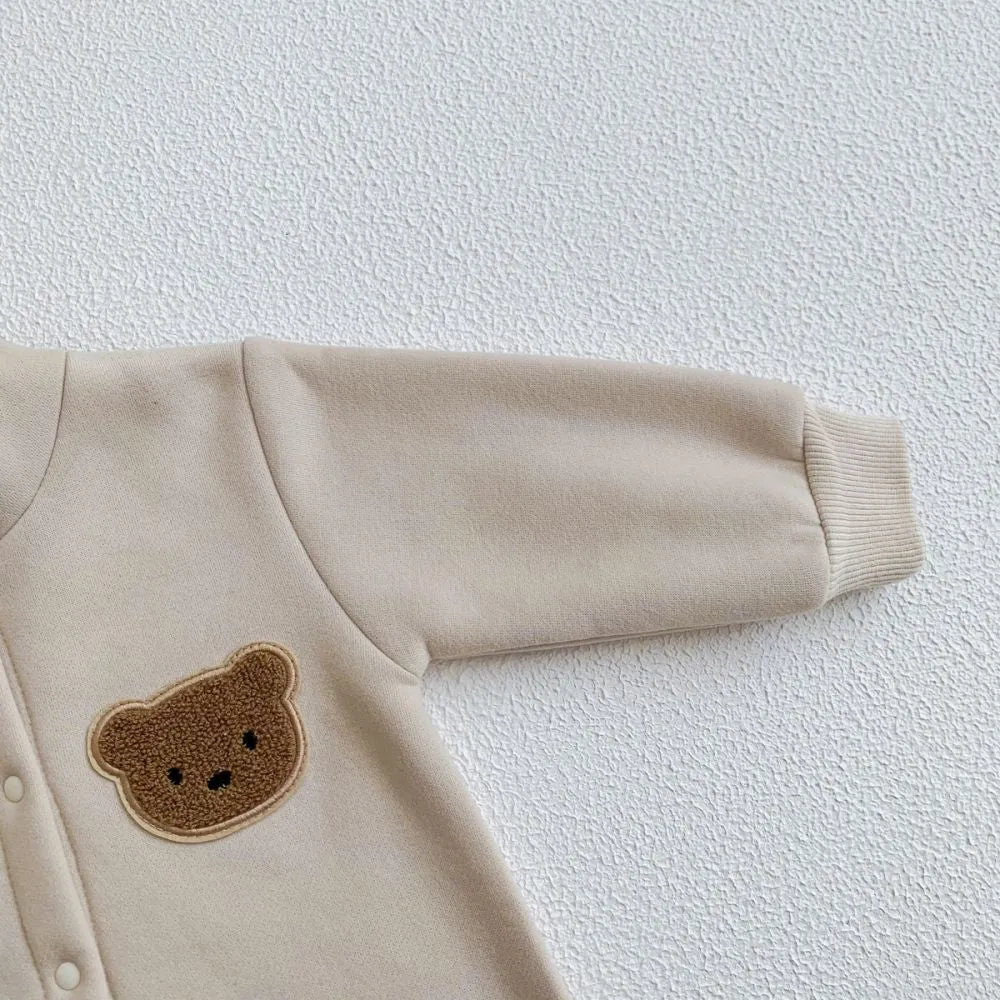 Hooded Baby Romper - The Cozy maple bear