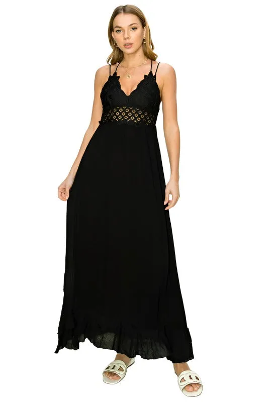 In Love Bustier Lace Maxi Dress