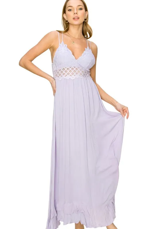 In Love Bustier Lace Maxi Dress