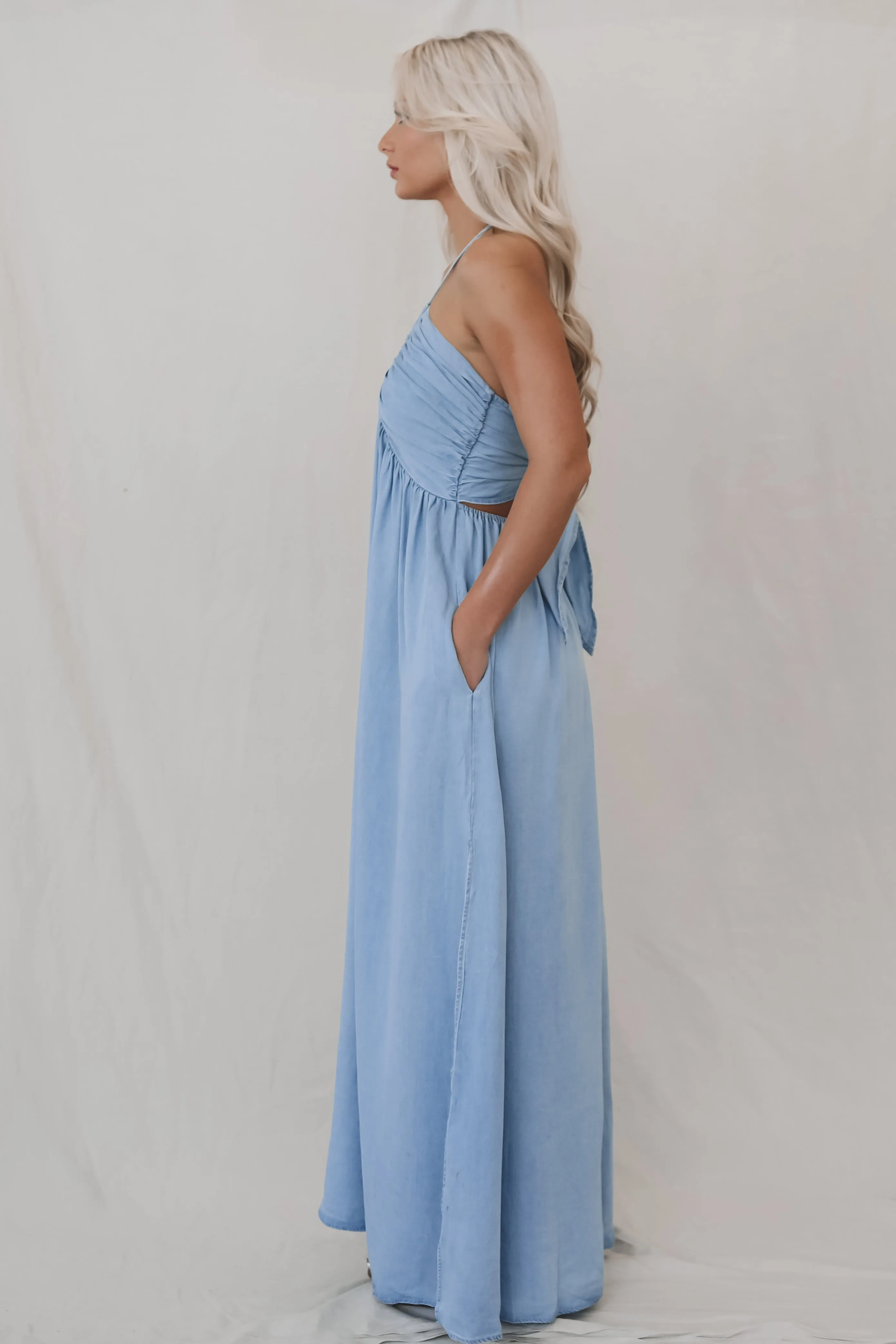 Into The Wind Blue Maxi Dress