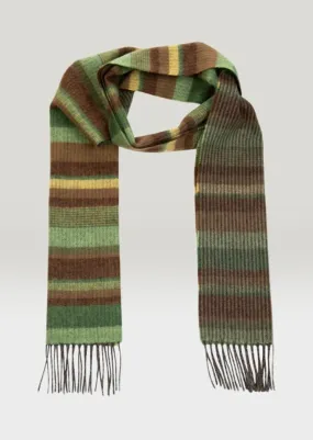 John Hanly Lambswool Scarf | Green Brown