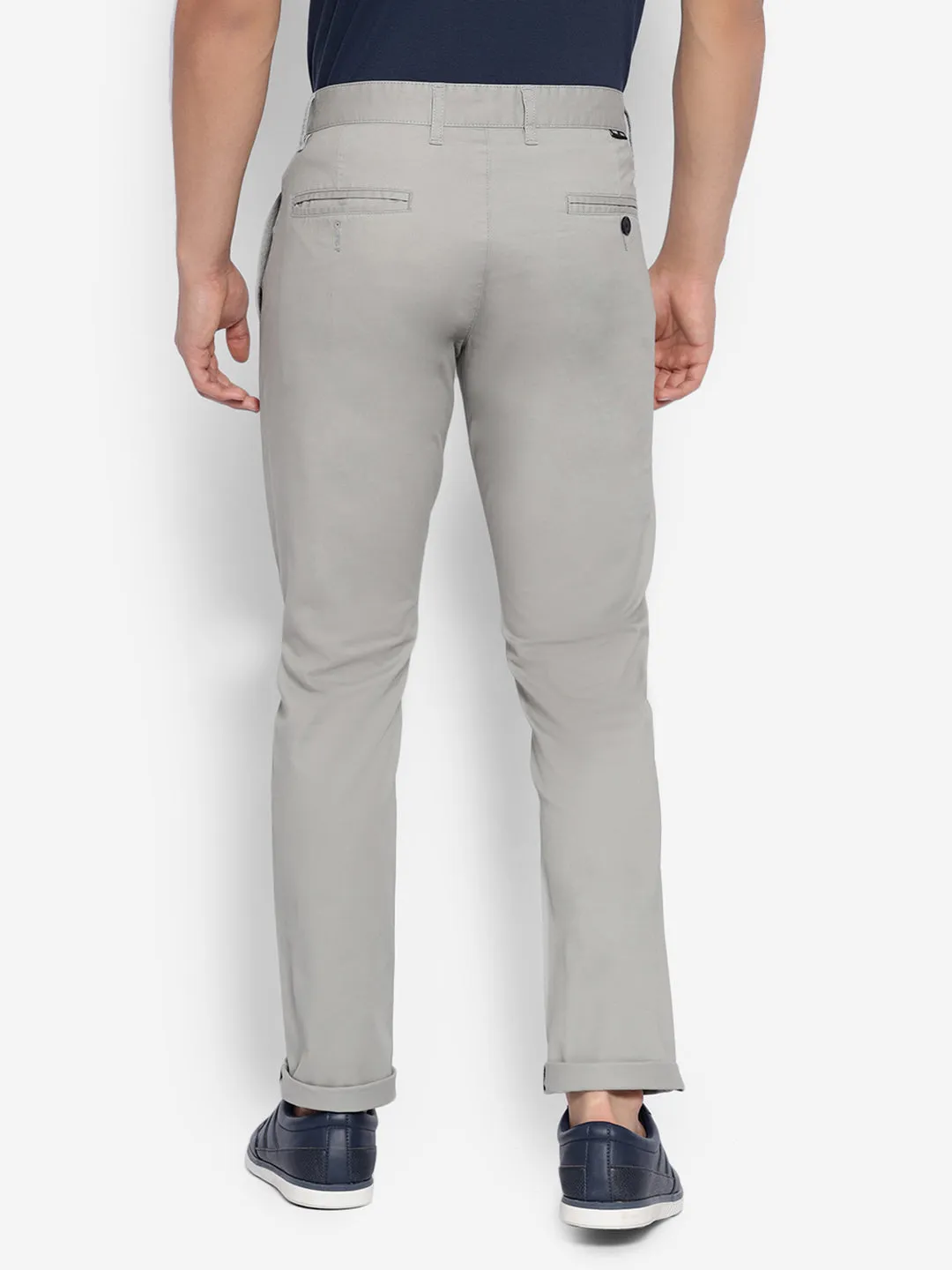 JUMP USA Men Grey Premium Cotton Slim Fit Sustainable Chinos