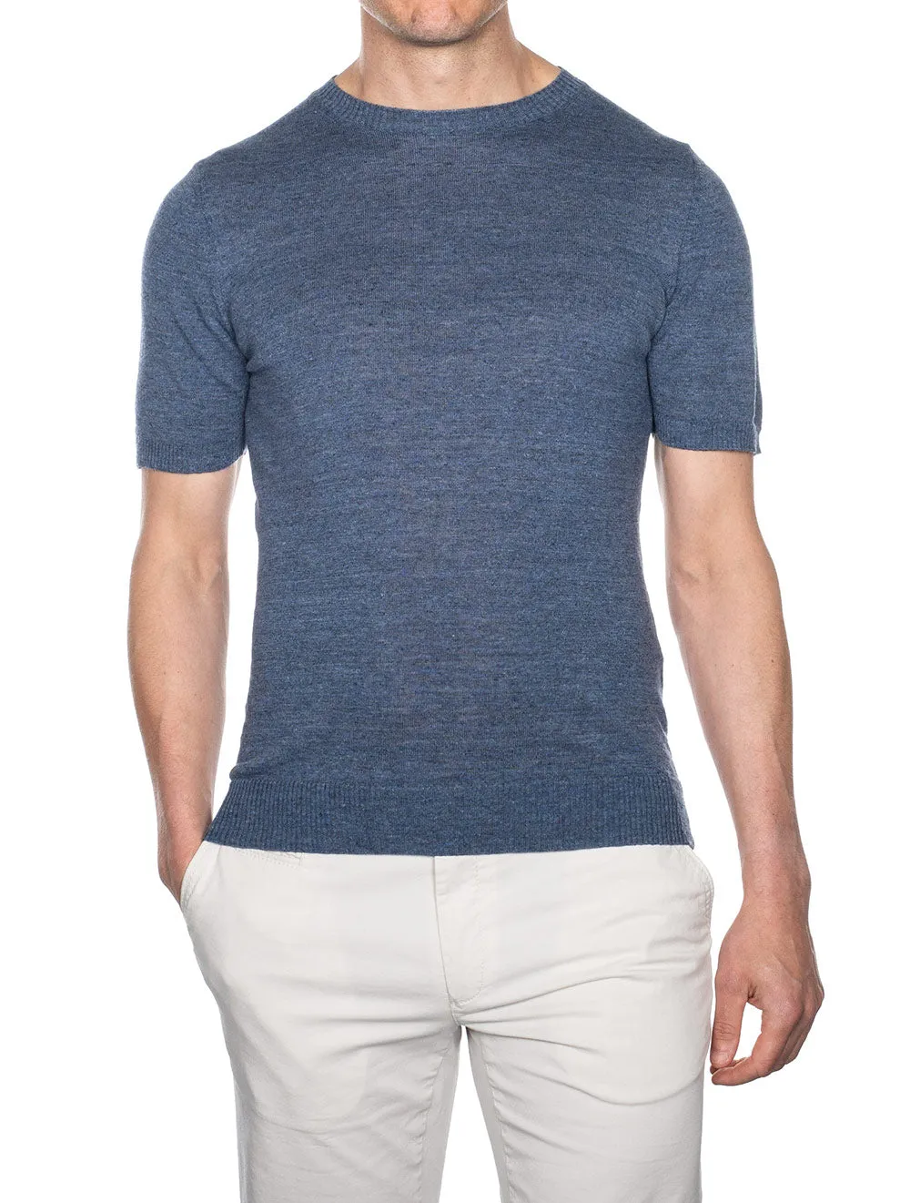 Knitted T-shirt Blue