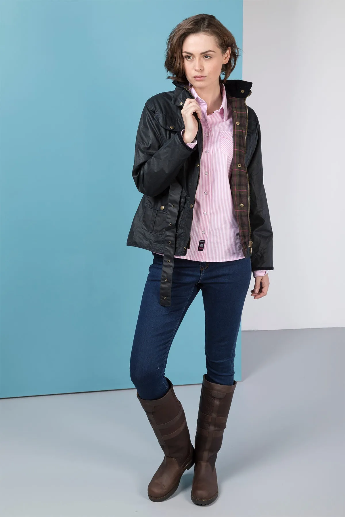 Ladies Belted Wax Jacket - Milly