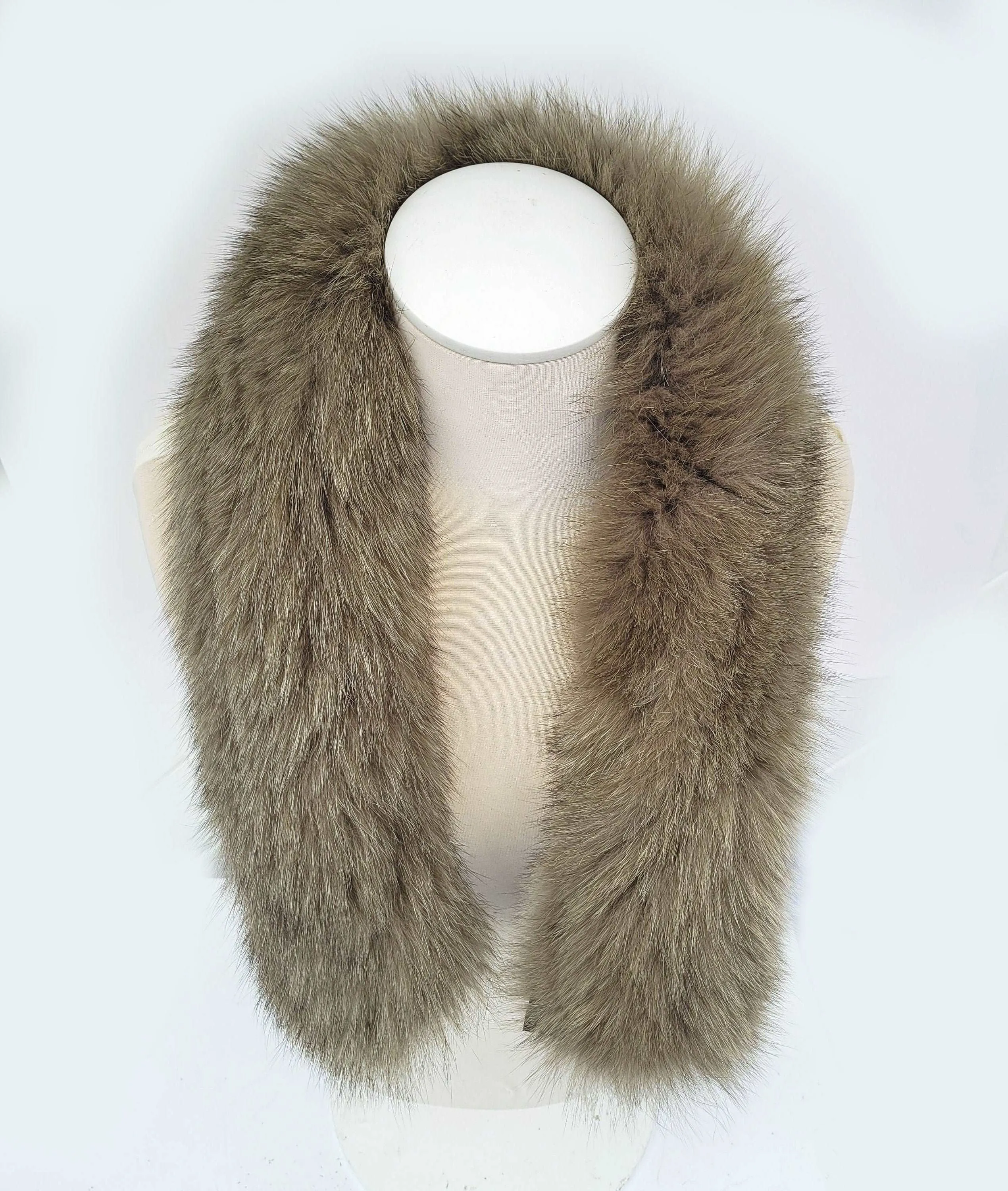 Large Brown Fox Fur Trim, Collar for Hood (PIECES), 80 cm