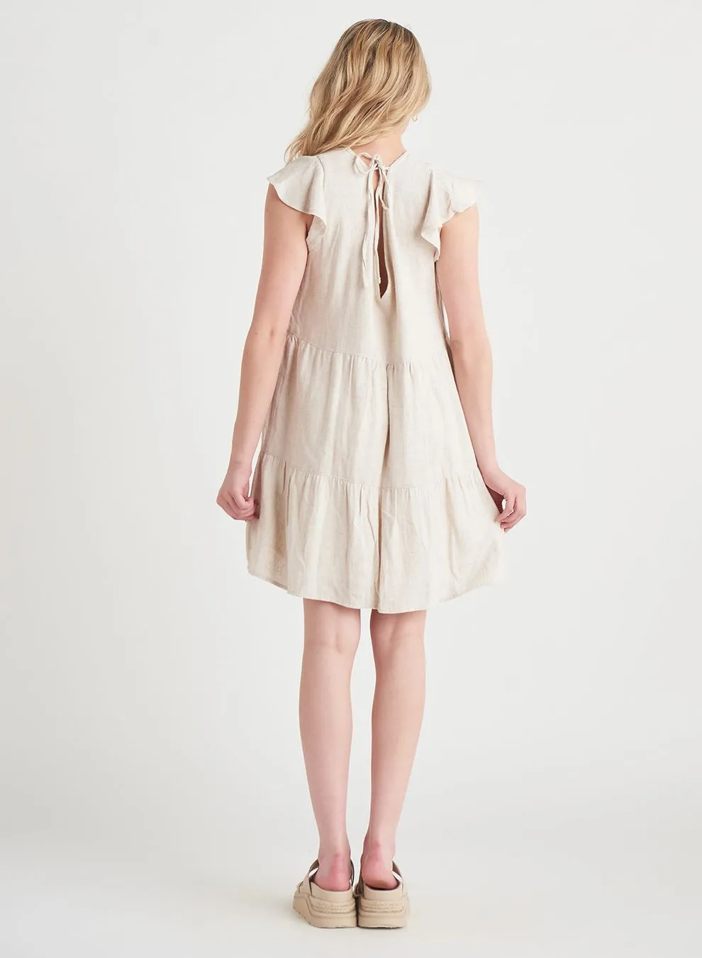 Linen Babydoll Mini Dress