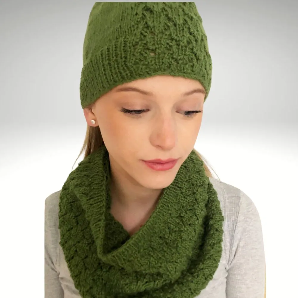 Little Frogs Cowl & Lace Panel Beanie Knitting Pattern (N1696)