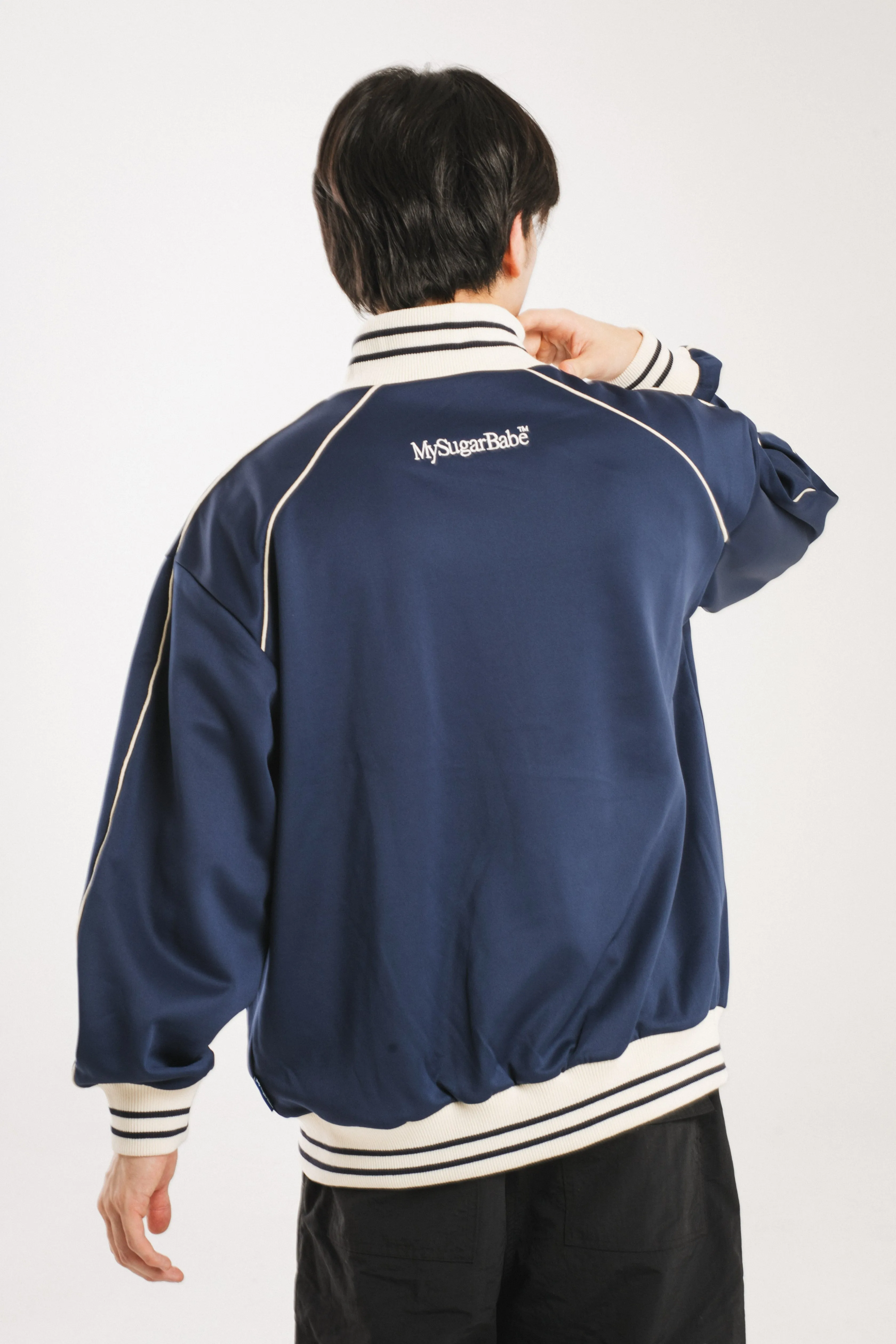 logo patch line track jacket