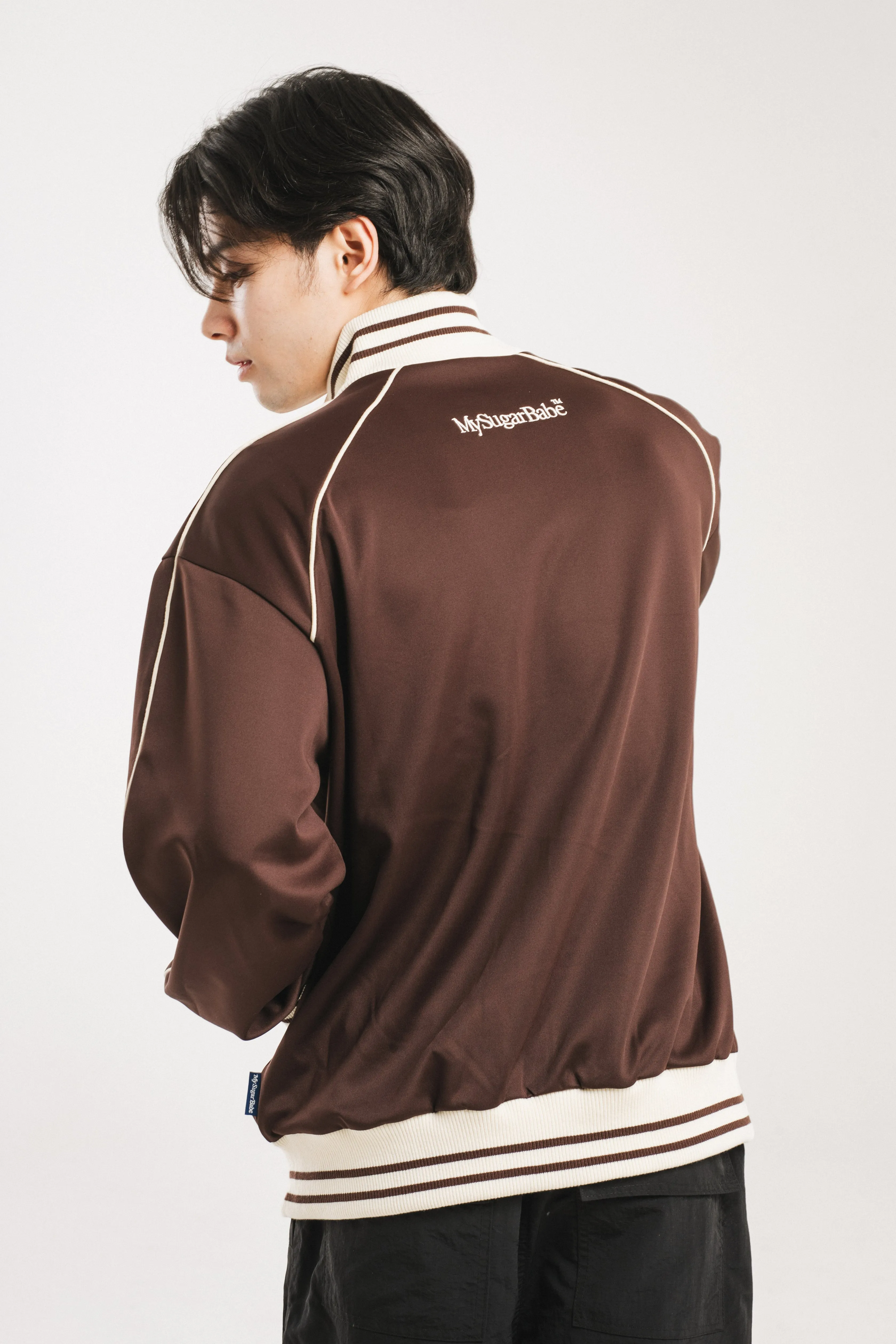 logo patch line track jacket