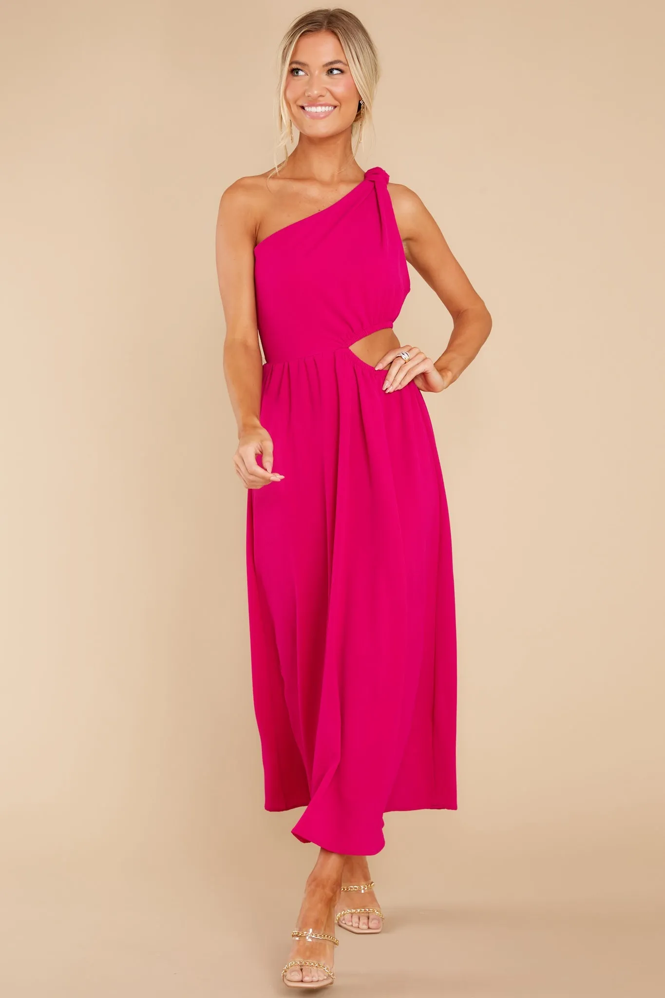 Lovely Dances Fuchsia Pink Maxi Dress