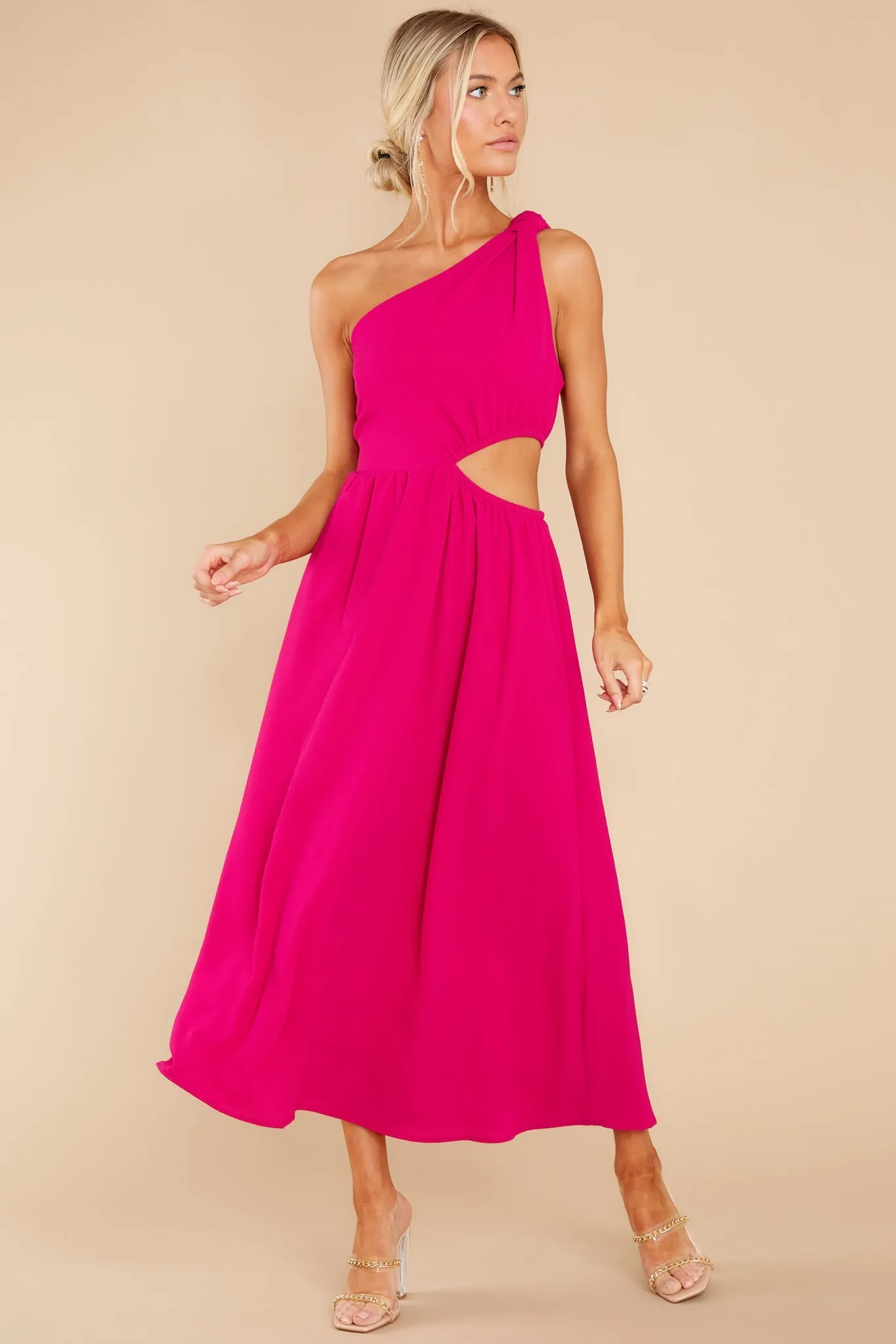 Lovely Dances Fuchsia Pink Maxi Dress