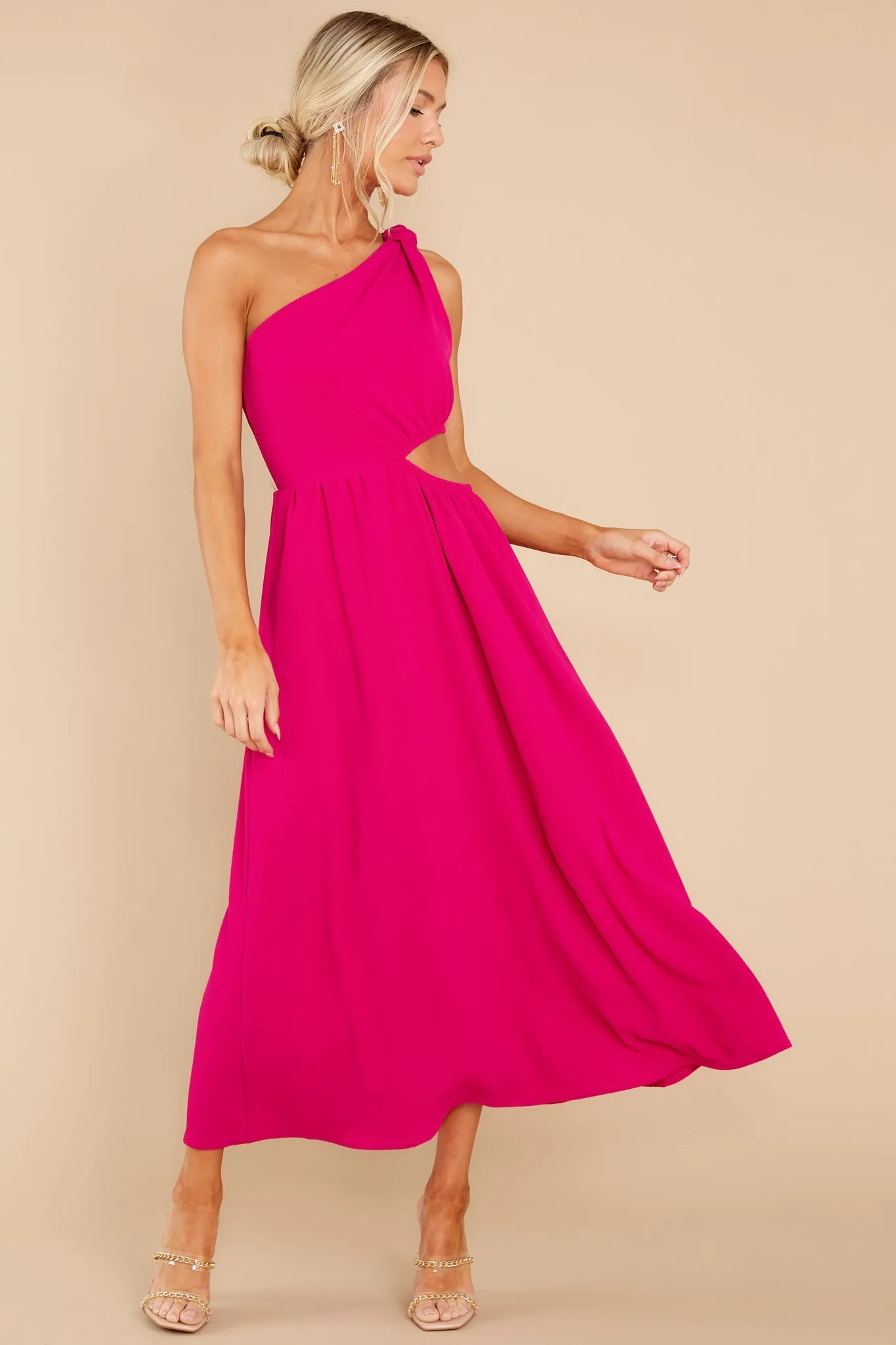 Lovely Dances Fuchsia Pink Maxi Dress