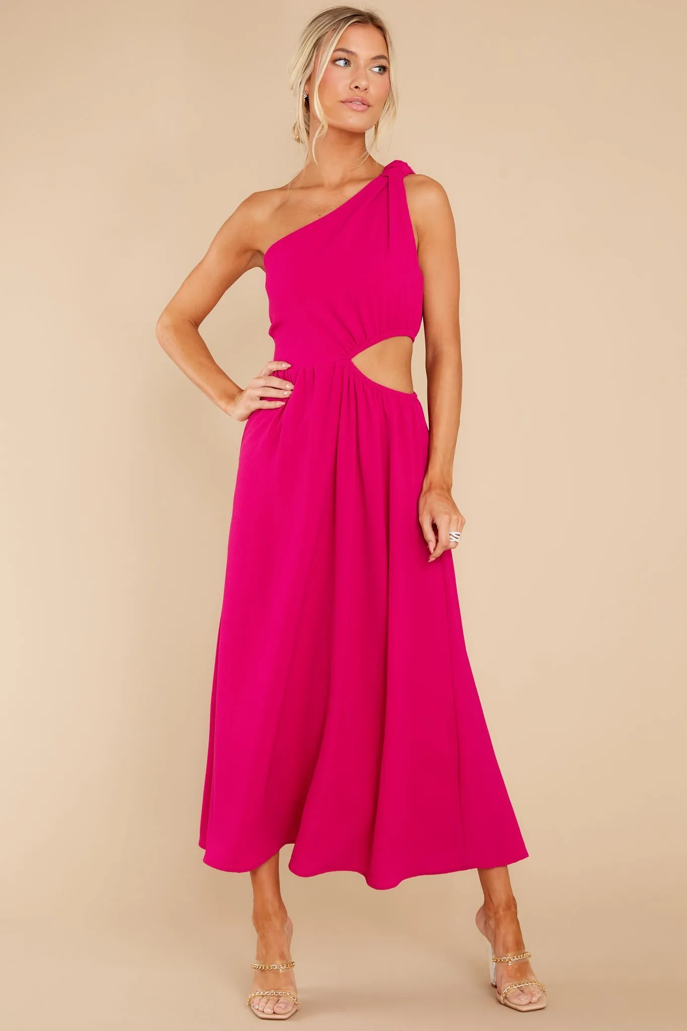 Lovely Dances Fuchsia Pink Maxi Dress