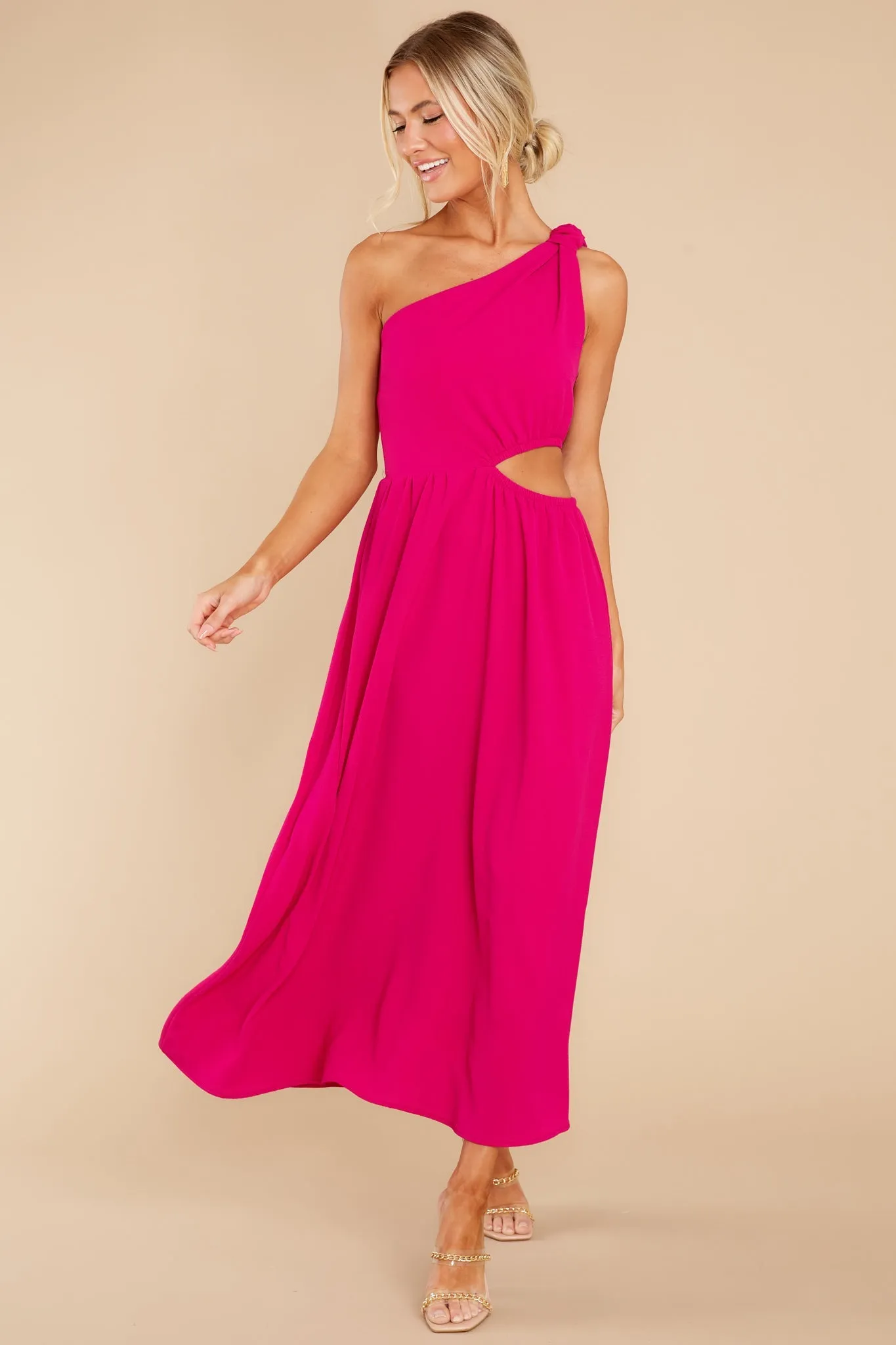 Lovely Dances Fuchsia Pink Maxi Dress