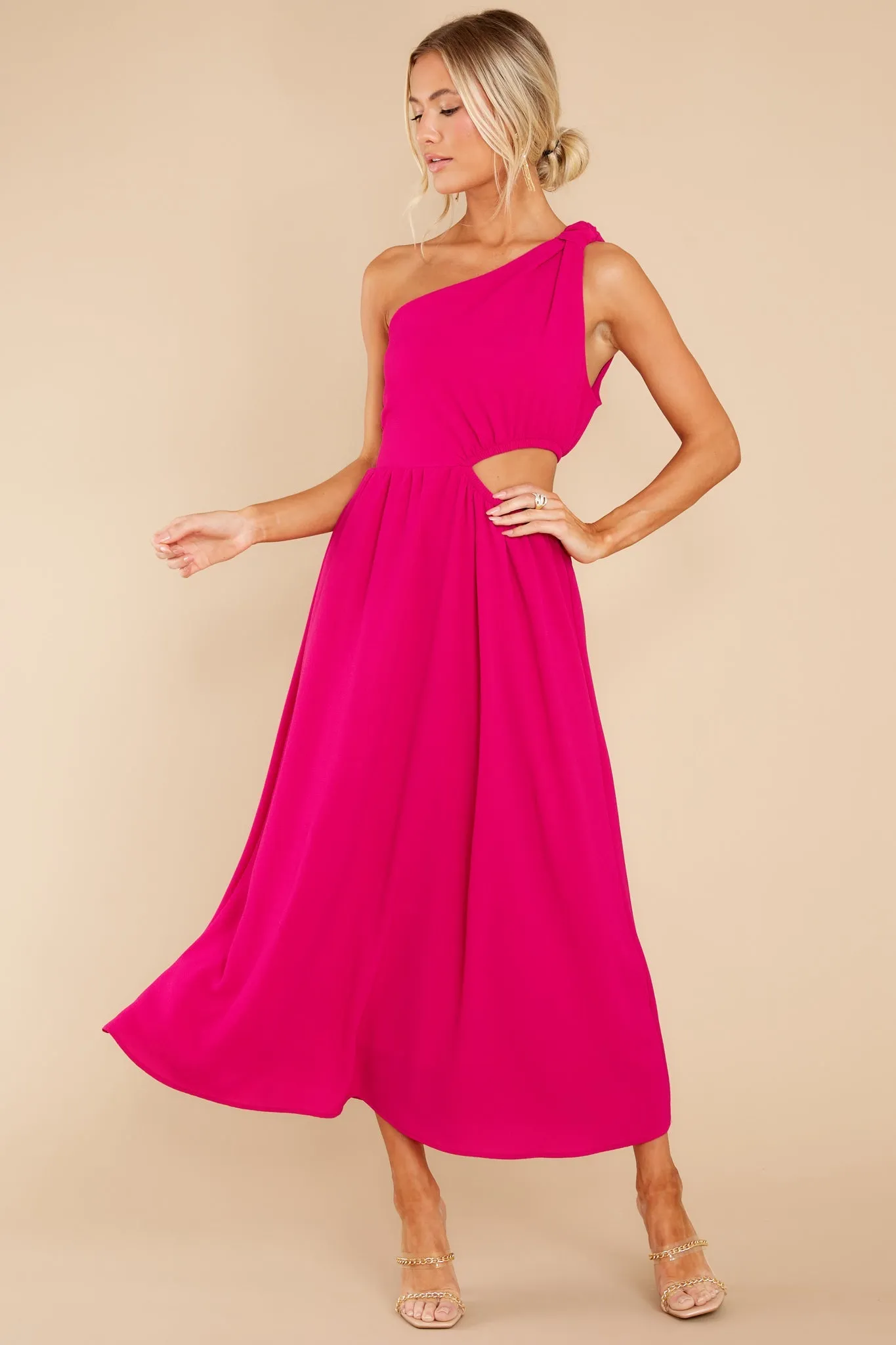 Lovely Dances Fuchsia Pink Maxi Dress