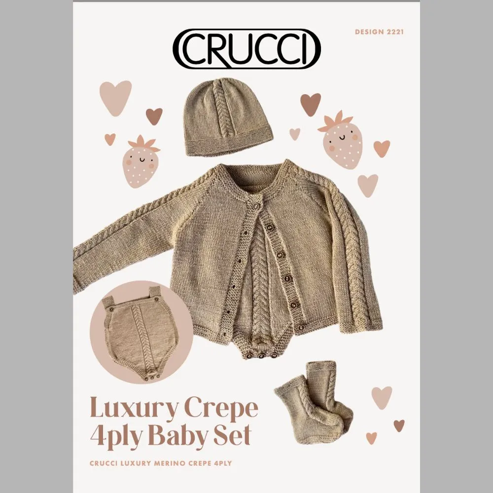 Luxury Crepe Baby Set Knitting pattern (CRU2221)