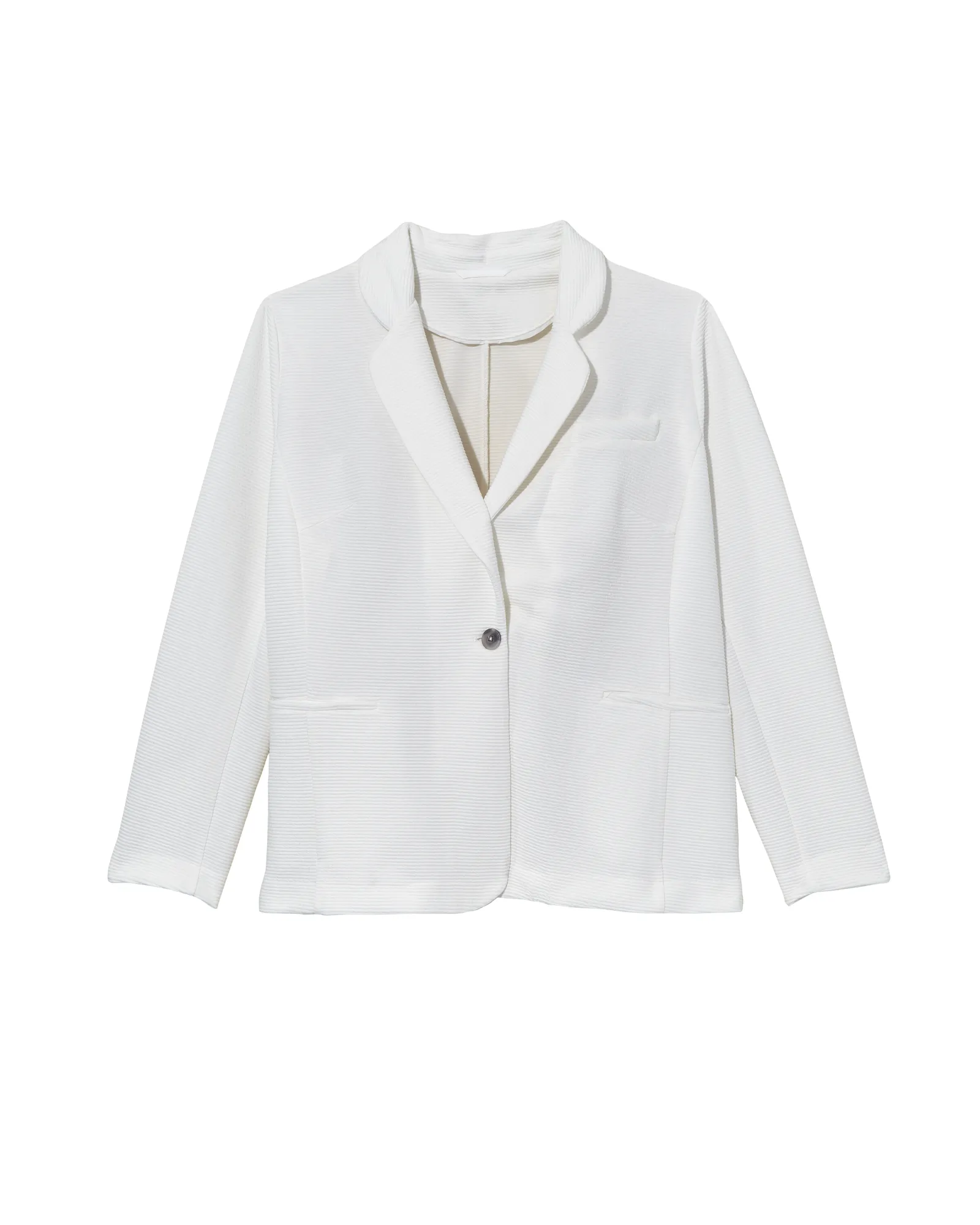 Madi Single Button Knit Blazer | White