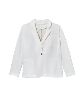 Madi Single Button Knit Blazer | White