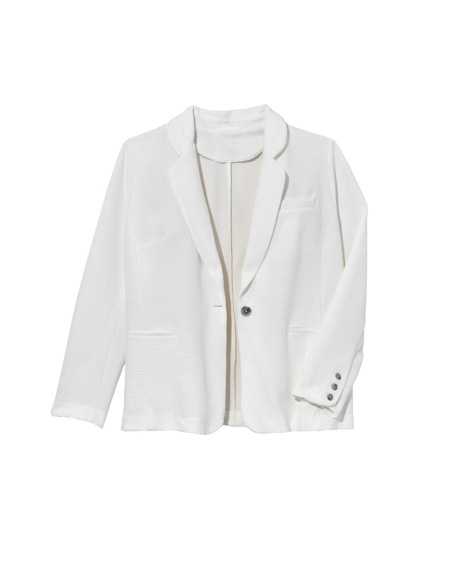 Madi Single Button Knit Blazer | White