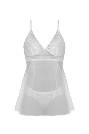 Magic Silk Modern Romance Babydoll & Thong White