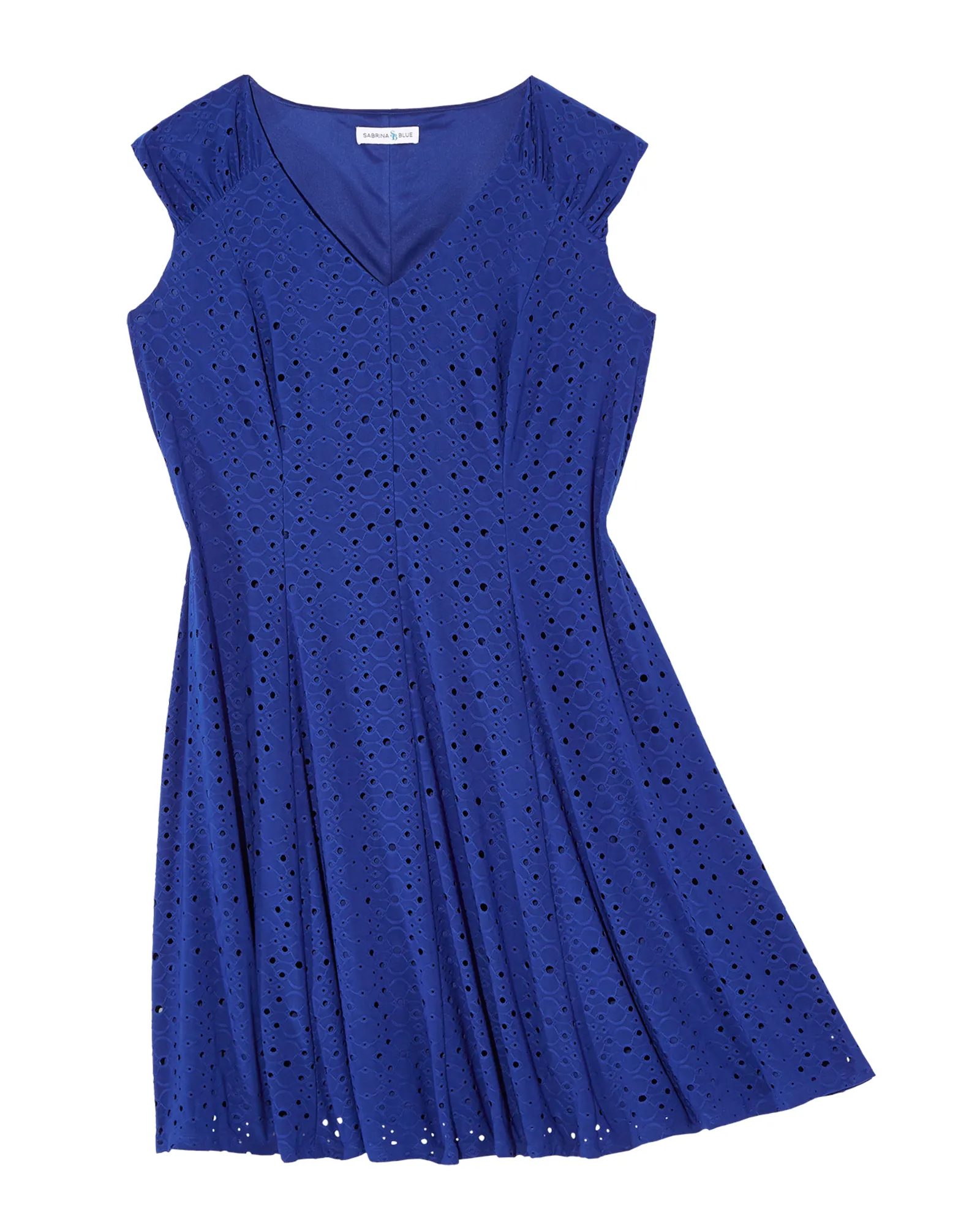 Maria Eyelet A-Line Dress | Royal Blue