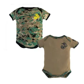 Marine Woodland and Coyote 2 pack Baby Bodysuits