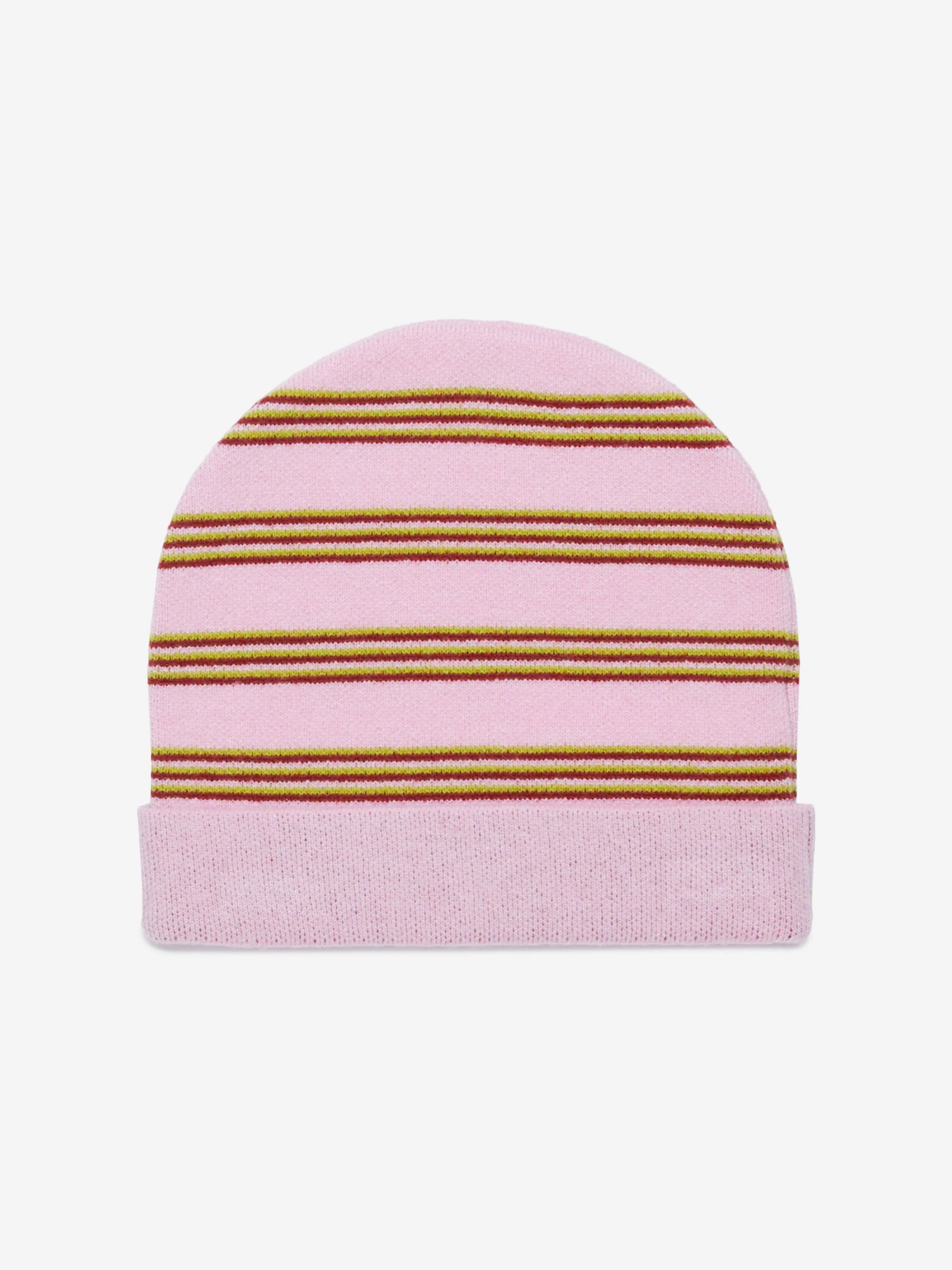 MARNI Kids Striped Beanie Hat in Pink