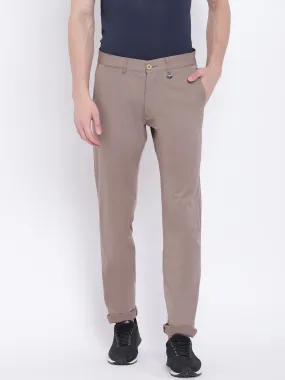 Men Casual Solid Grey Chinos