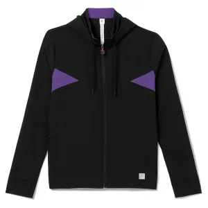 Men`s Back Spin Tennis Track Jacket Black and Royal Purple