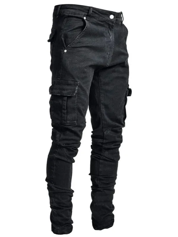 Men's Cargo-Style Skinny Fit Denim Jeans