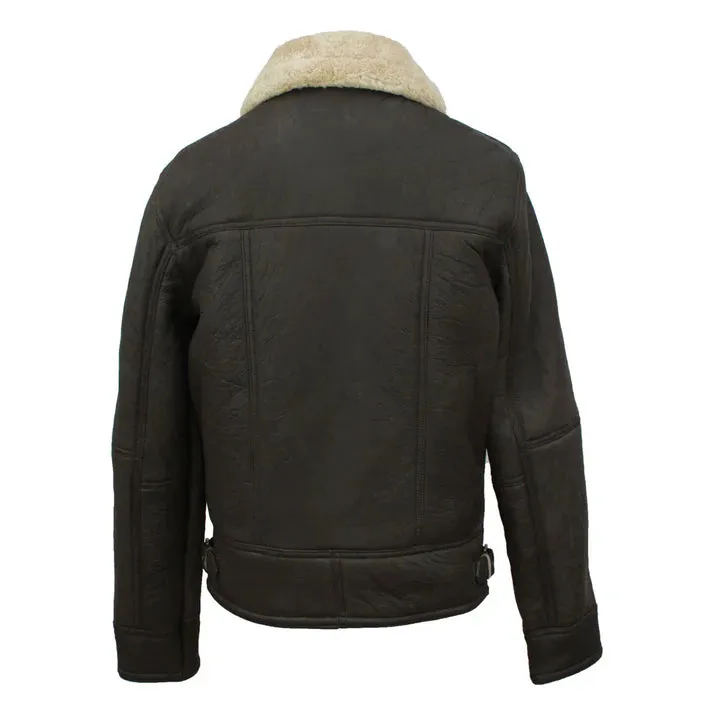 Mens Sheepskin Aviator Flying Jacket