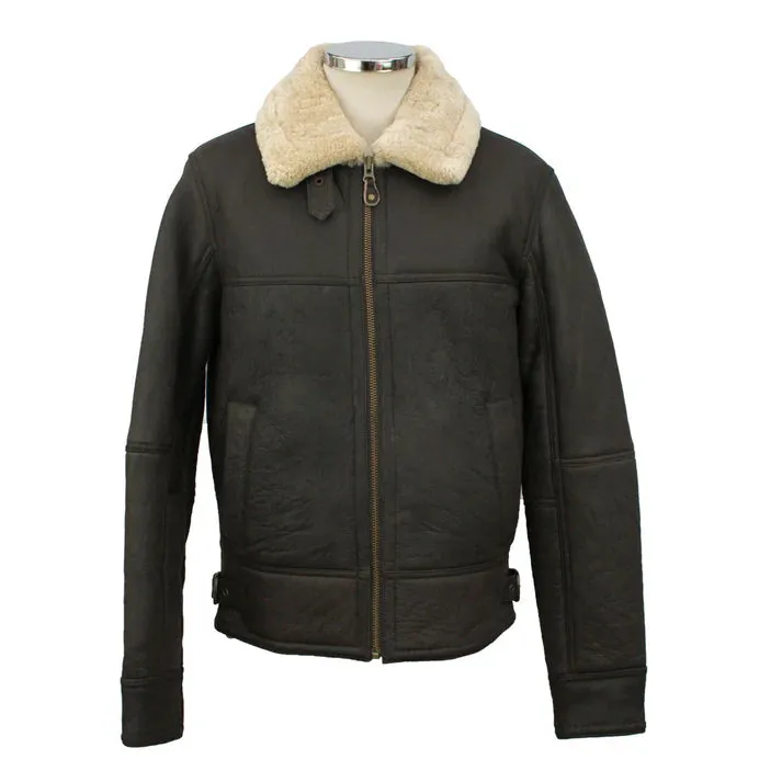 Mens Sheepskin Aviator Flying Jacket