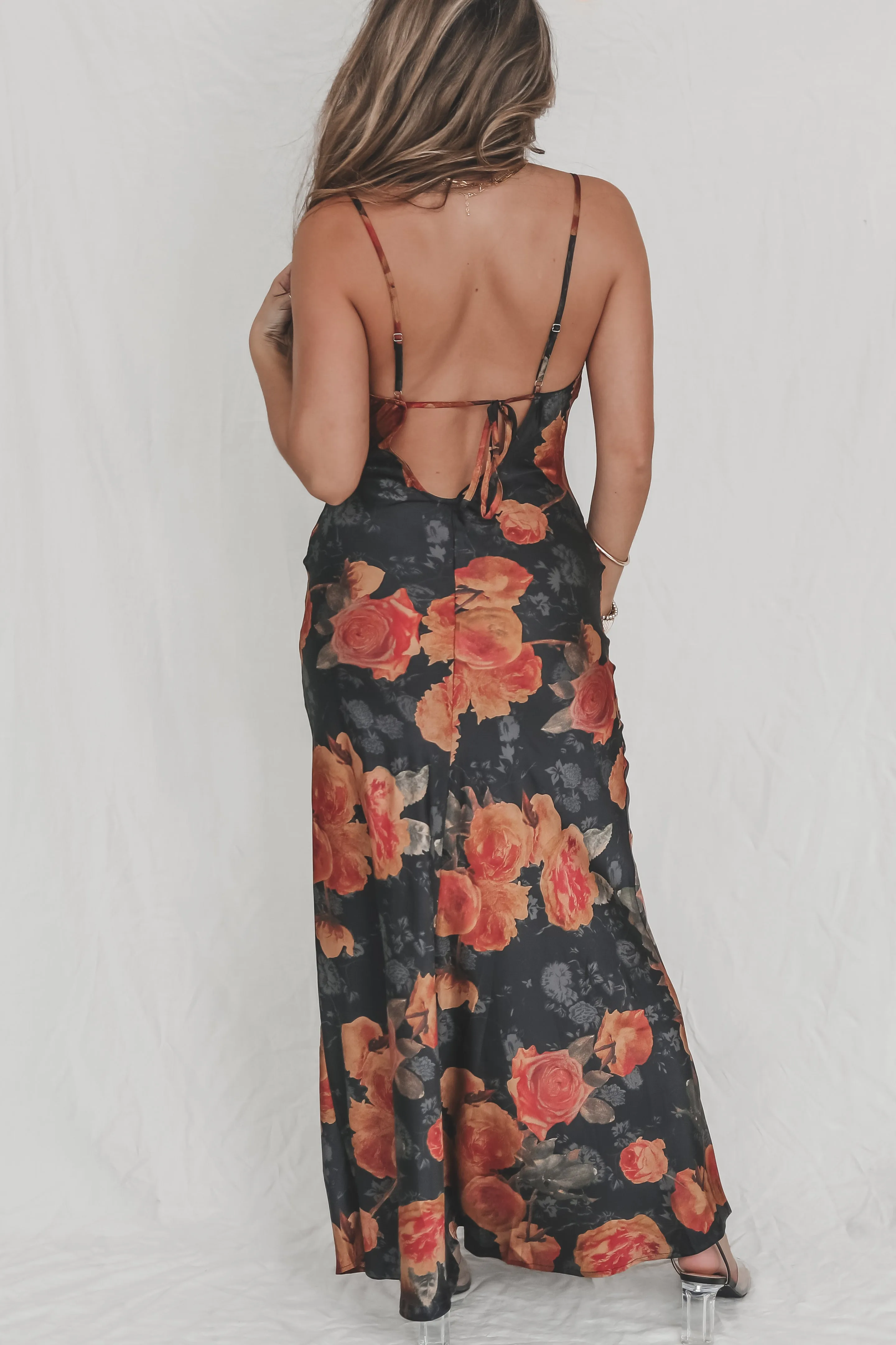 Midnight Hour Floral Black Maxi Dress