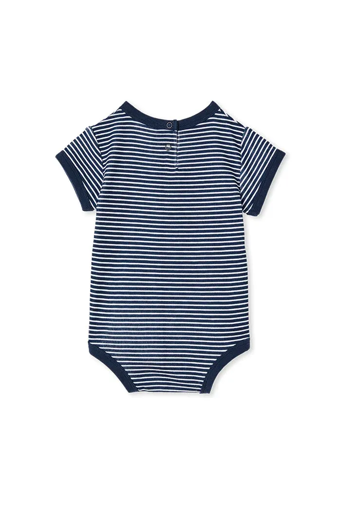 MILKY Navy Mini Stripe Bubbysuit