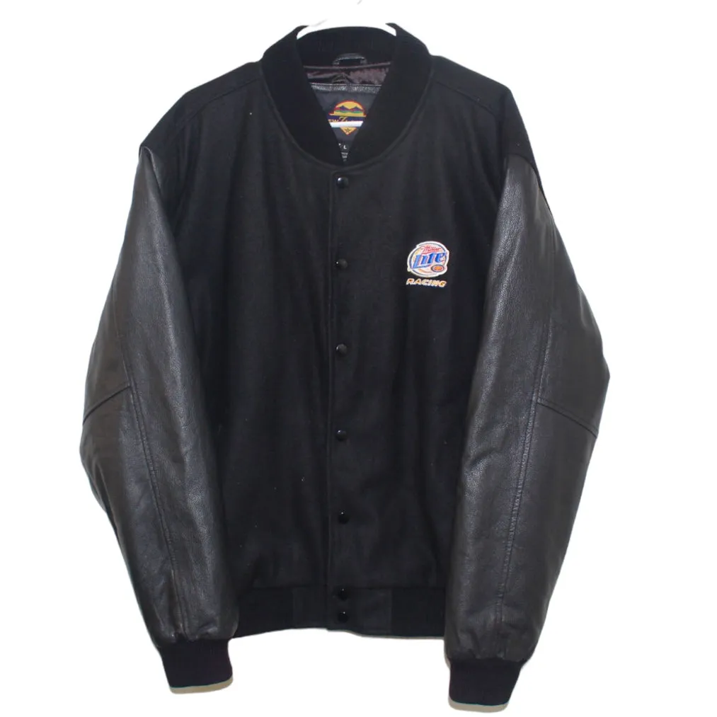 Miller Lite Racing NASCAR Wool Leather Jacket (L)