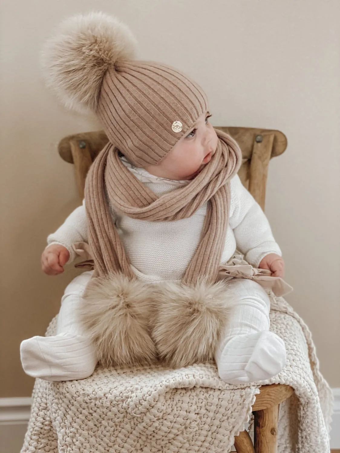 Misha Ribbed Angora Hat