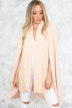 Modern Cape Blazer - Blush