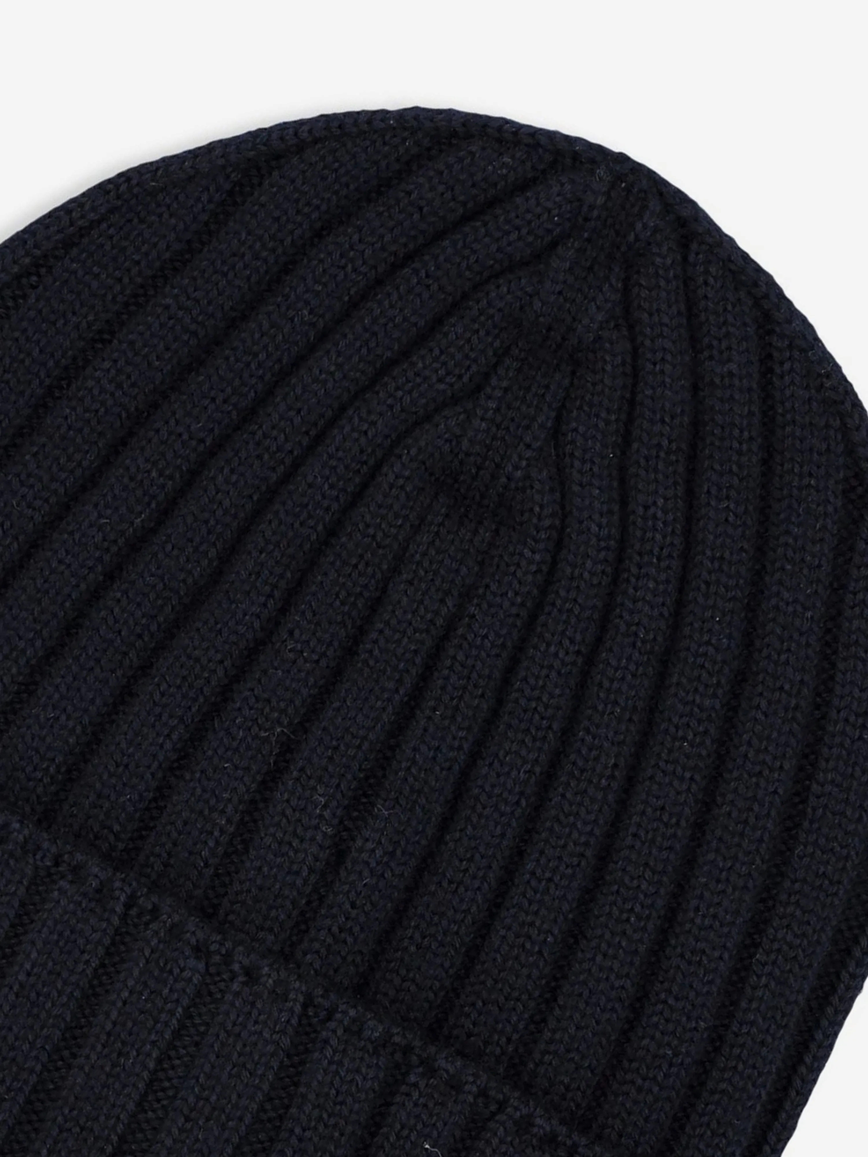 Moncler Enfant Baby Wool Knitted Beanie Hat in Navy