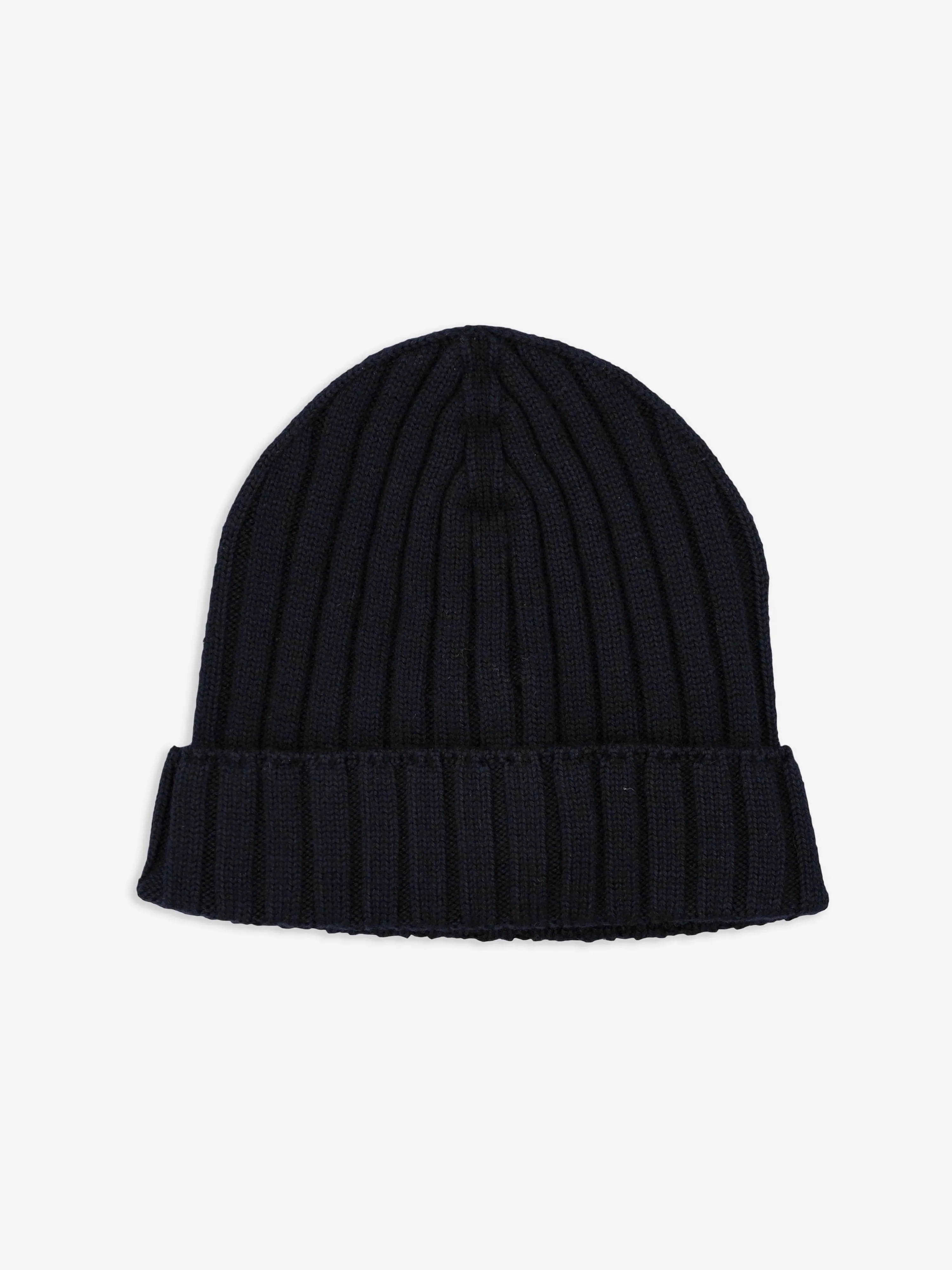 Moncler Enfant Baby Wool Knitted Beanie Hat in Navy